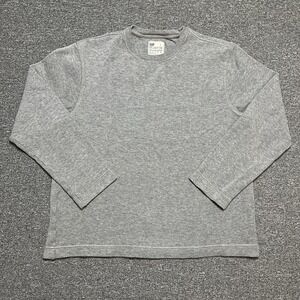 GAP Y2K Gray Cotton‎ Long Sleeve Shirt Size L Casual Pullover Crewneck